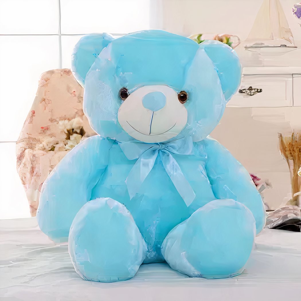 Peluche Ours Oreiller LED Bleue Ma Peluche peluche-ours-oreiller-led-bleue-ma-peluche