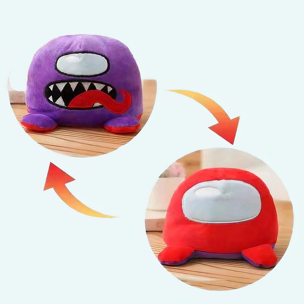 Peluche Among Us réversible violet rouge • Ma Peluche