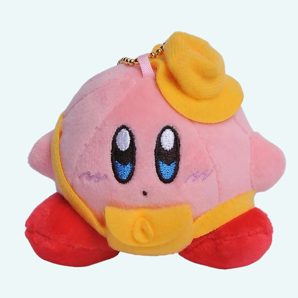 Peluche Kirby avec casquette jaune Peluche Kirby avec casquette jaune