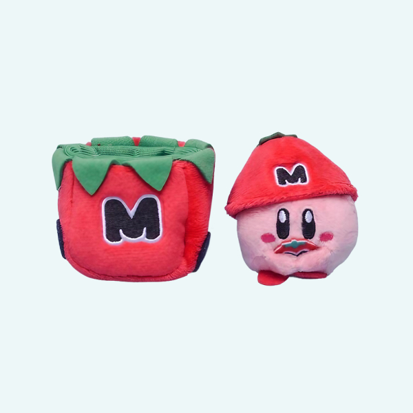 Peluche Kirby déguisé en fraise Peluche Kirby deguise en fraise