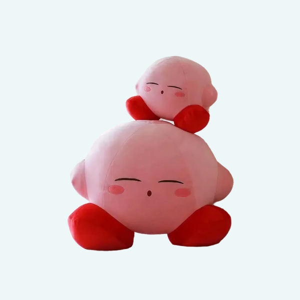 Peluche rose de Kirby qui dort Peluche rose de Kirby qui dort