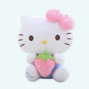 Cette magnifique peluche Hello Kitty fraise, elle est toute mignonne est le petit chat Hello Kitty tenant une petite fraise rose entre ses pattes. Une peluche que l'on a envie de croquer. Votre enfant va adorer l'avoir dans sa chambre pour pouvoir jouer ou s'endormir avec. Les enfants adoreront jouer avec cet adorable jouet.