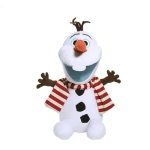 Olaf le bonhomme de neige en peluche toute douce et trop mignonne avec sa petite écharpe rouge et blanche. Un air de Noël avec cette jolie peluche. Le cadeau idéal pour les fans de La Reine des Neiges. De jour comme de nuit, cet Olaf en peluche tiendra compagnie à votre enfant.