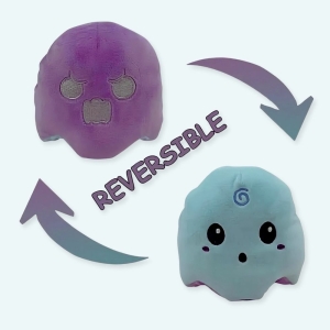 Découvrez cette incroyable peluche fantôme violet et bleu réversible , un jouet de design unique à double face qui va plaire à votre enfant. Il aura en sa possession deux fantômes en un seul jouet. Il choisira le personnage selon son histoire. Dans tous les cas, notre peluche fantôme est le choix idéal !