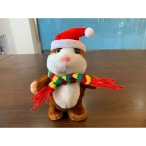 Peluche Hamster de Noël qui parle. Bonne qualité et très original