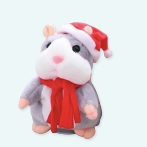 Peluche Hamster gris parlant Père Noël Peluche Loutre Peluche Animaux : Gris