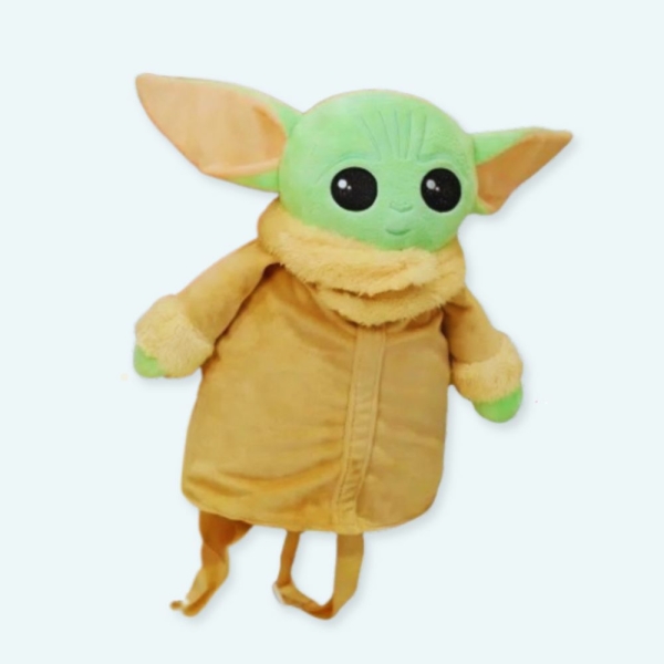 Un sac à dos en peluche à l'effigie de Bébé Yoda. Vous ou votre enfant êtes fan de Star Wars ? Affichez votre passion en portant partout avec vous tout ce dont vous avez besoin dans votre sac Yoda. Bebé Yoda est le personnage le plus adorable et le plus populaire !