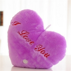 Peluche oreiller violet I Love You Peluche Saint-Valentin Tranche d'âge: > 3 ans