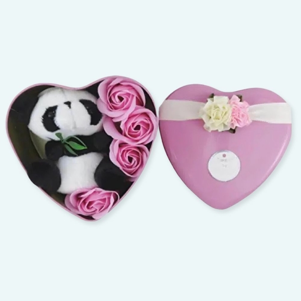 Peluche panda coffret rose Saint Valentin IMG Peluche panda coffret rose Saint Valentin 1