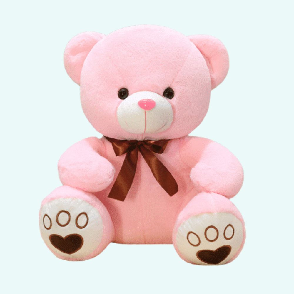 Peluche Ourson Marron Et Rose Choco & Milk – Modèle Allongé, Neuf, Parfait Pour Les Petites Filles