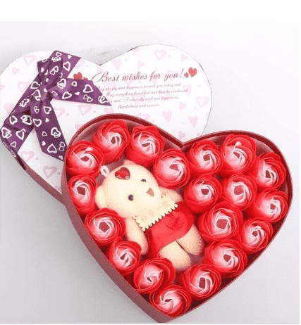 Peluche ours rouge coffret amour Peluche Saint-Valentin Matériaux: Coton