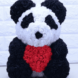 Peluche panda roses rouges Peluche Saint-Valentin Matériaux: Coton