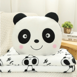 Peluche panda joyeux avec couverture Peluche Panda Peluche Animaux Tranche d'âge: > 3 ans