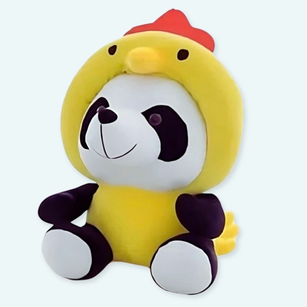 Peluche panda déguisé en poule IMG Peluche panda deguise en poule 1