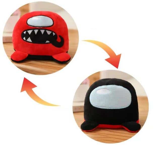 Peluche Among Us réversible rouge noir • Ma Peluche