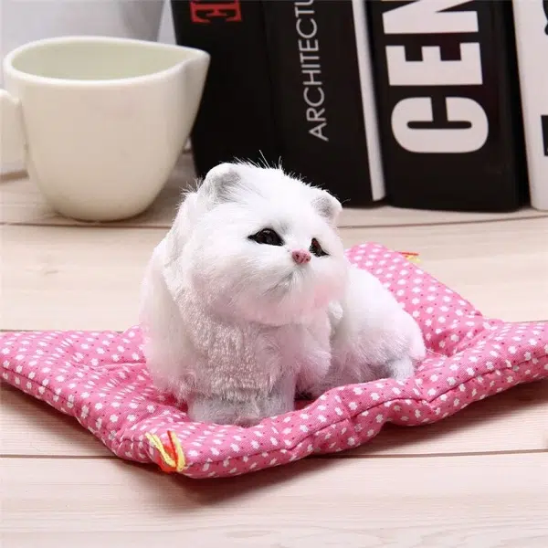 Peluche poupée chat blanc Peluche Chat Peluche Animaux Matériaux: Coton