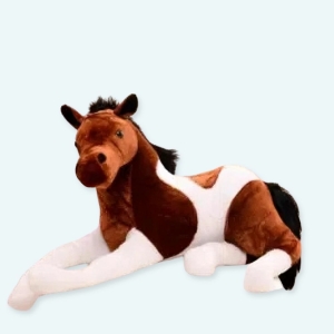 Peluche cheval blanc marron Peluche Cheval Matériaux: Coton