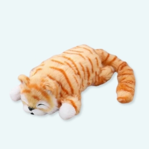 Peluche chat tigré orange endormie Peluche Animaux Peluche Chat Matériaux: Coton