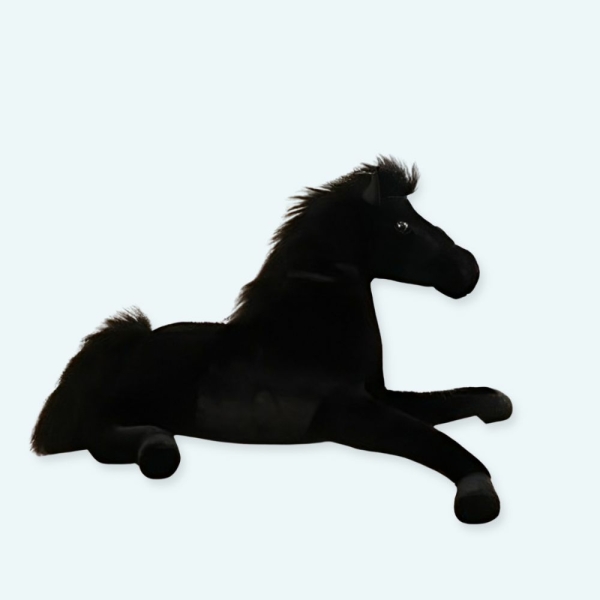 Peluche cheval noir