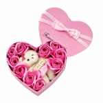 Boîte à cadeau de Roses à savon avec ours en peluche mignon Peluche Saint-Valentin a7796c561c033735a2eb6c: Rose|Rouge