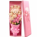 Bouquet de fleurs ours en peluche Peluche Saint-Valentin Matériau: Coton