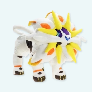 Peluche Pokémon Solgaleo sur fond blanc