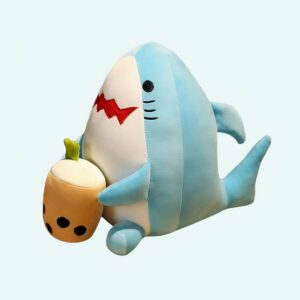 Peluche Requin Osuter - 2 Pièces, 30 Cm, Doux Et Lavable, Cadeau Enfant Bleu Et Rose