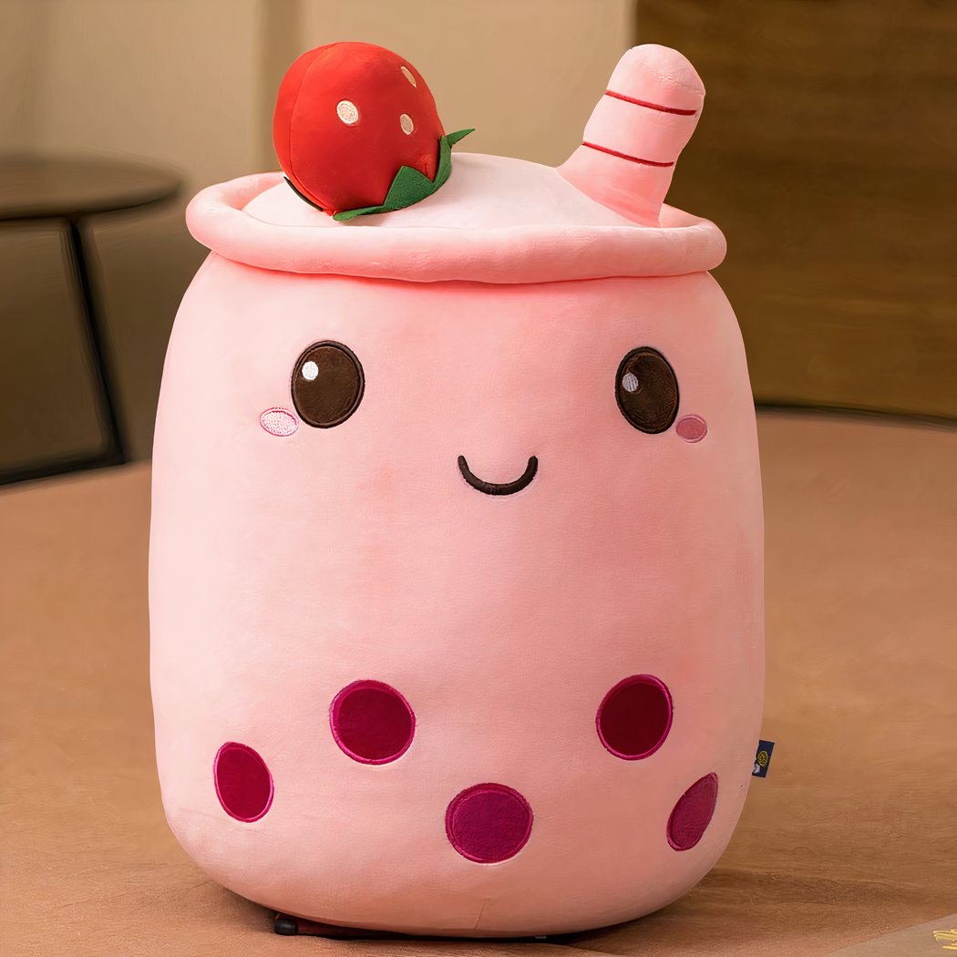 MOPQMKT Oreiller Peluche Bubble Tea 2 Pièces – Coussin Tasse De Thé Au Lait + Porte-clés – Poupée Douce Pour Enfants, Cadeau Anniversaire Ou Noël