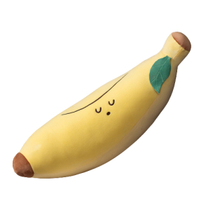 Peluche poupée en forme de banane jaune qui dort