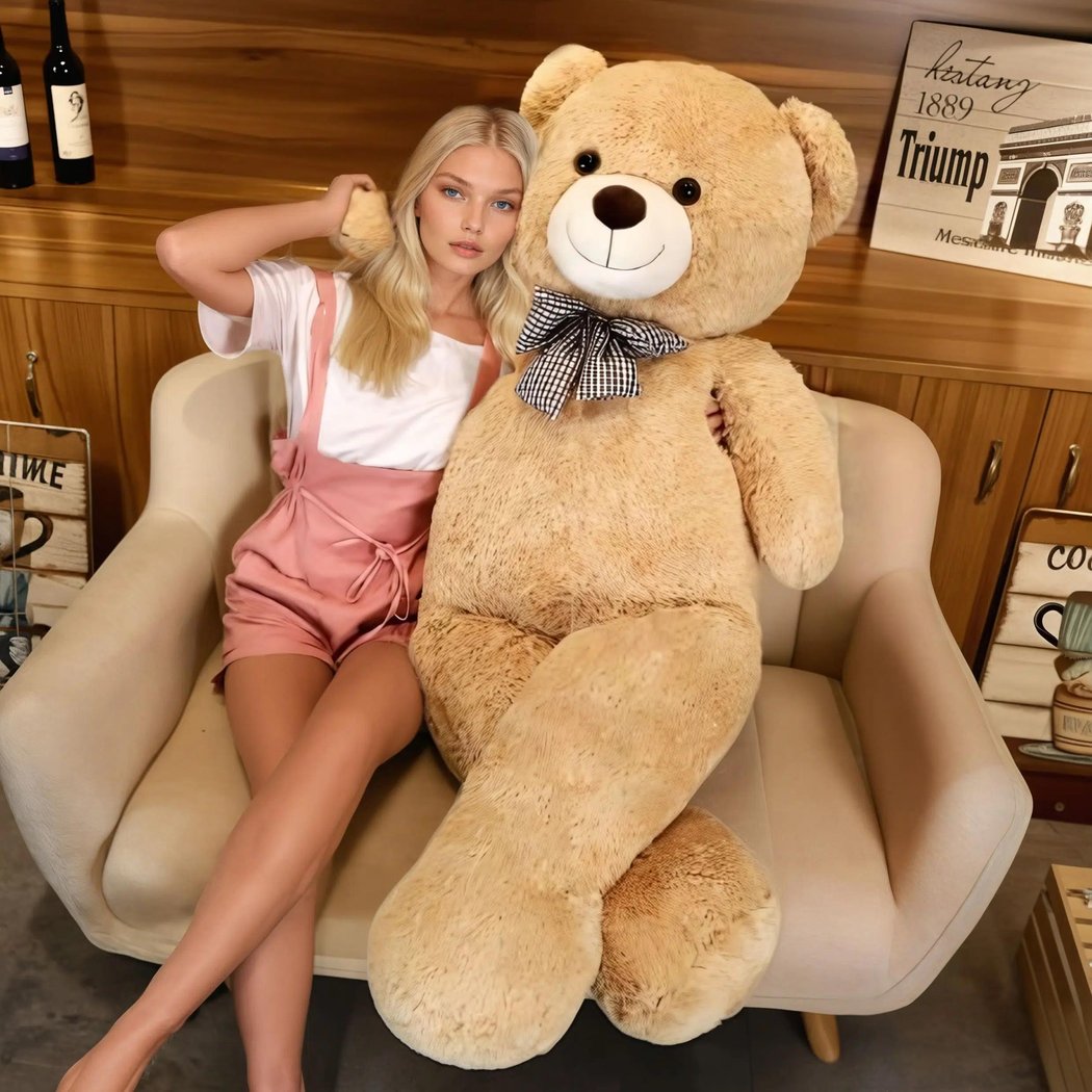 Ours En Peluche Géant IKASA 100 Cm – Doux Et Moelleux, Certifié EN71