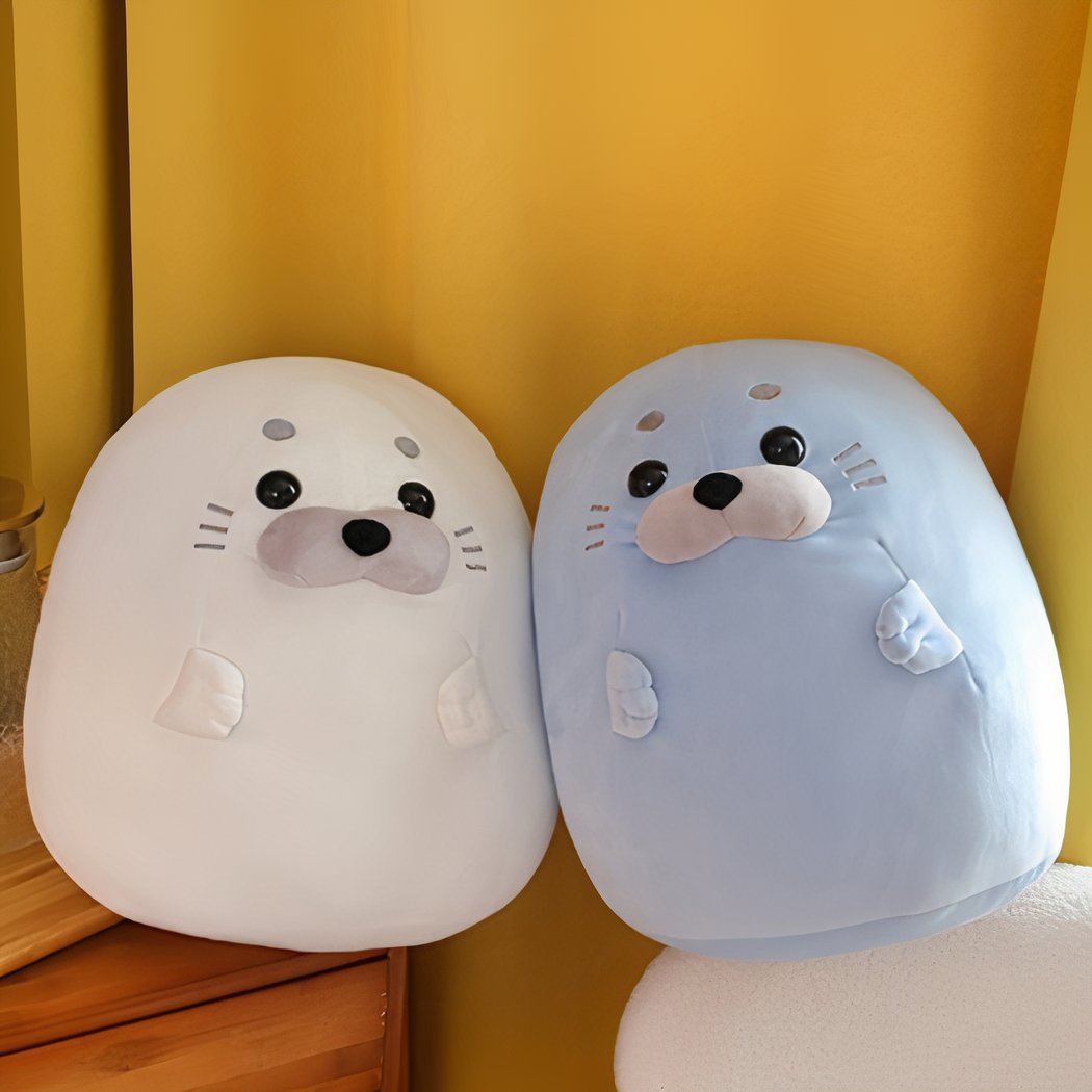 Peluche Phoque Mignon Oreiller Câlin - Coussin Peluche Doux 30cm 40cm 60cm Pour Enfants Et Adultes