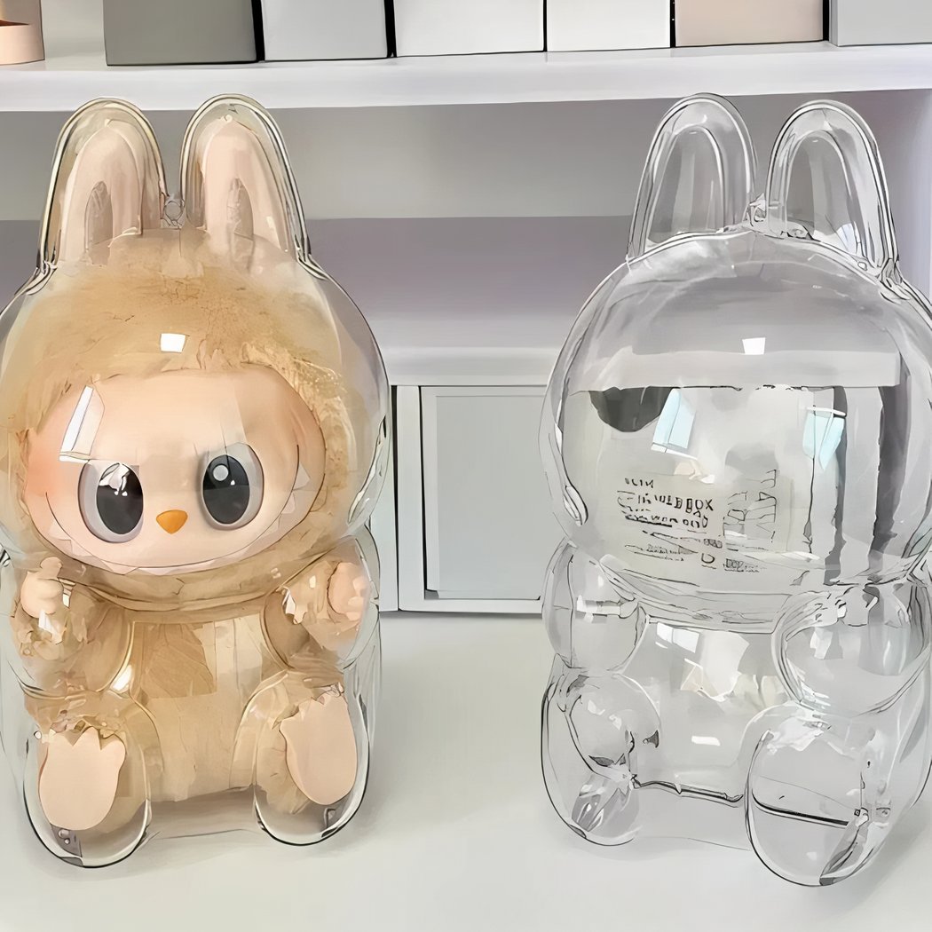 Coque de protection pour poupée Labubu de 17 cm, étui transparent à suspendre, étui Labubu, étui de rangement en PVC transparent pour figurines de 17 cm, parfait pour l'affichage, Violet, Sac Coque de protection pour poupée Labubu de 17 cm, étui transparent à suspendre, étui Labubu, étui de rangement en PVC transparent pour figurines de 17 cm, parfait pour l'affichage, Violet, Sac
