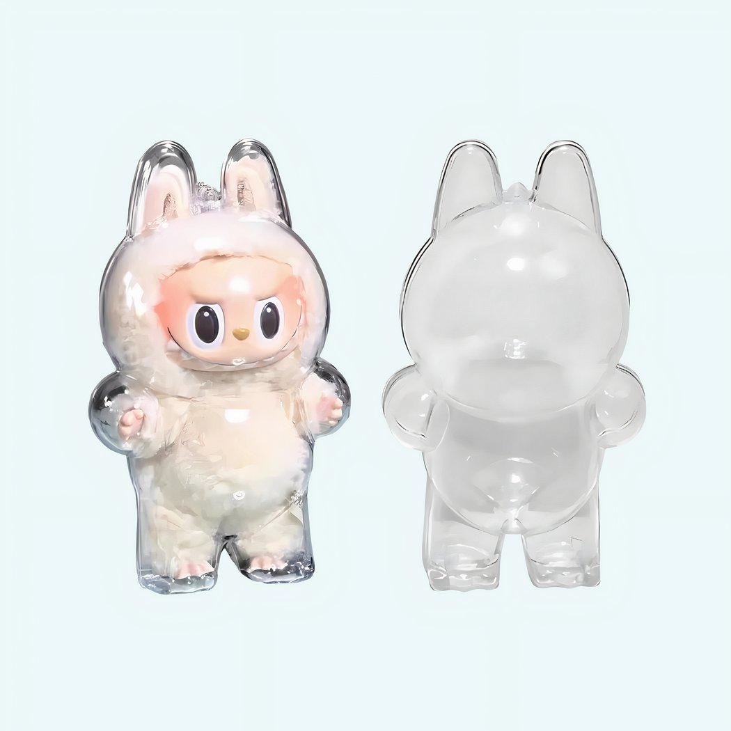 Coque De Protection Transparente En Acrylique Pour Labubu 1ère Génération – Avec Porte-Clés, Poupée Non Incluse