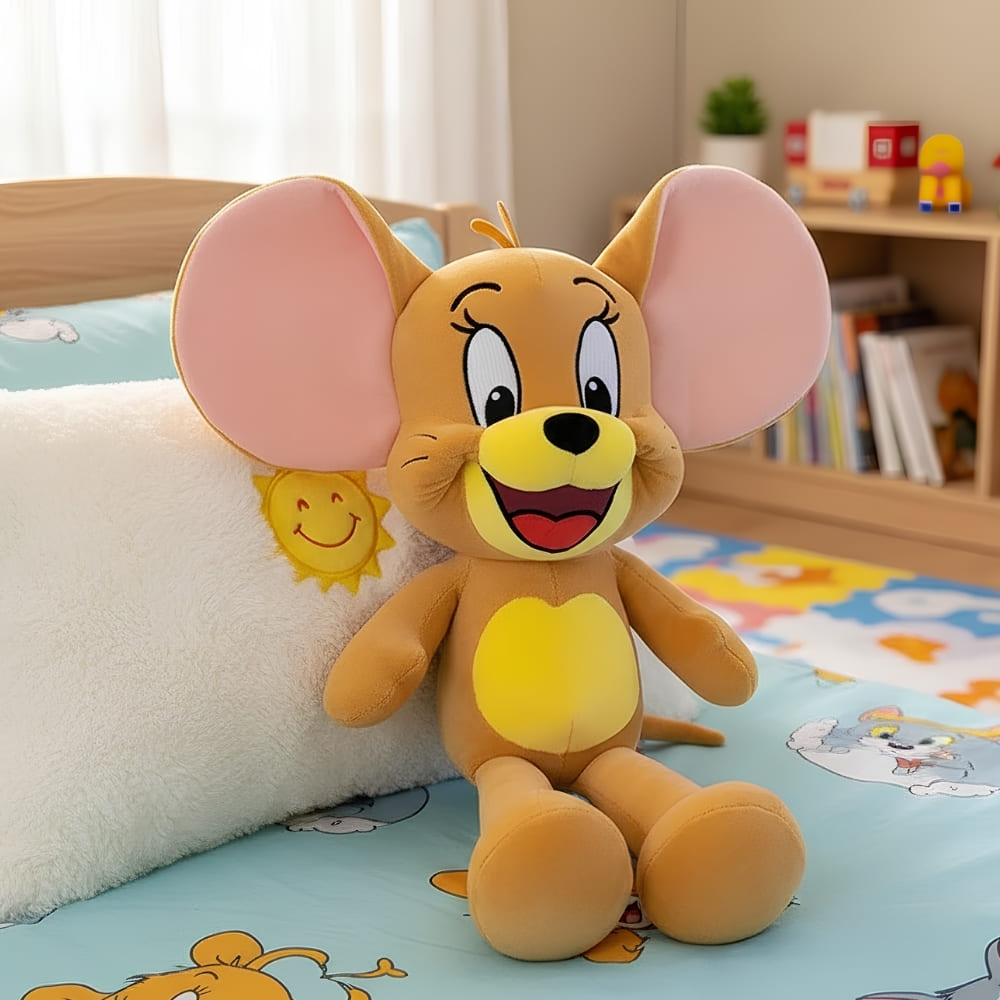 Peluche Mitsy La Souris De Tom Et Jerry - Coussin Jaune "I Miss You Lots" 25cm, Occasion En Très Bon état