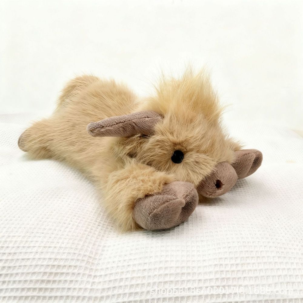 Oreiller Lesté En Peluche – Vache Des Highlands Toute Douce – Câlin Et Décoratif – Pour Enfants, Ados Et Adultes – Marron 45 Cm – Cadeau Cocooning