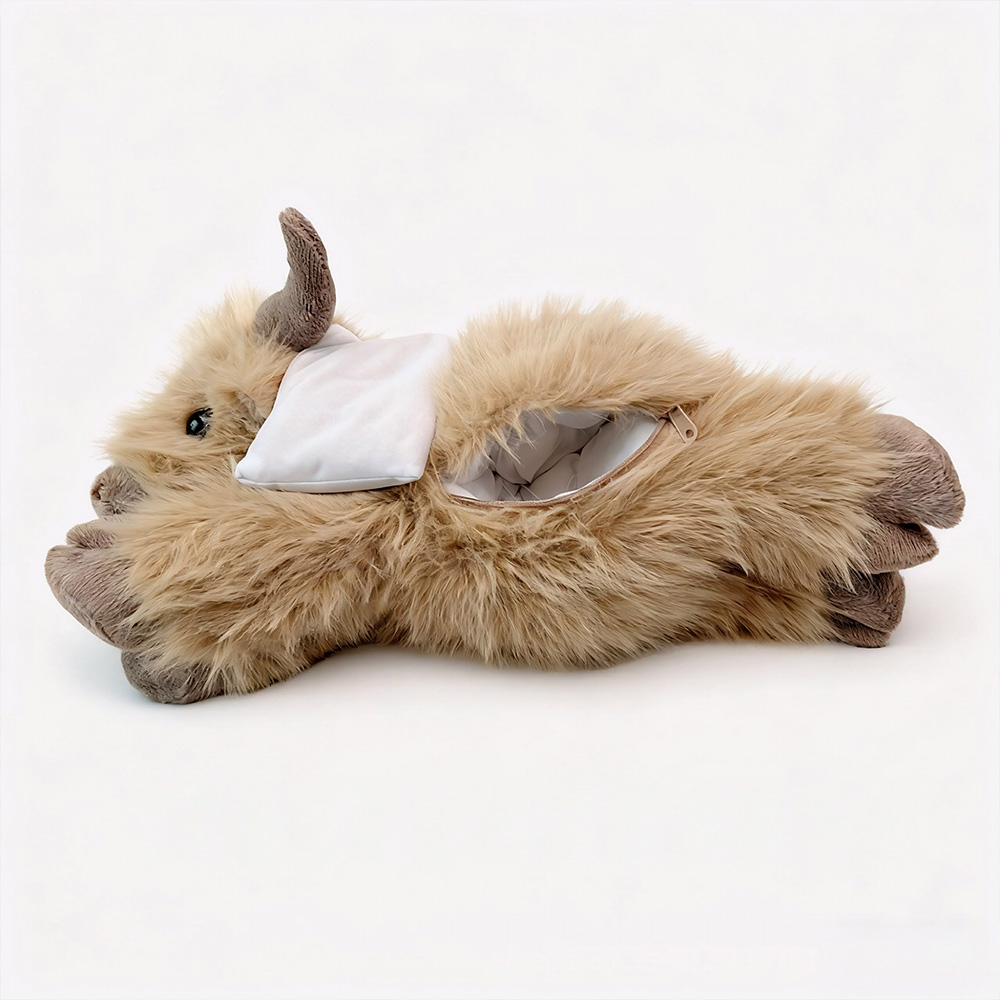Peluche De Vaca Highland Corriendo De 45 Cm | Adorable Muñeco De Felpa De Vaca Peluda, Juguete Suave Y Decorativo Para Niños, Regalo De Cumpleaños