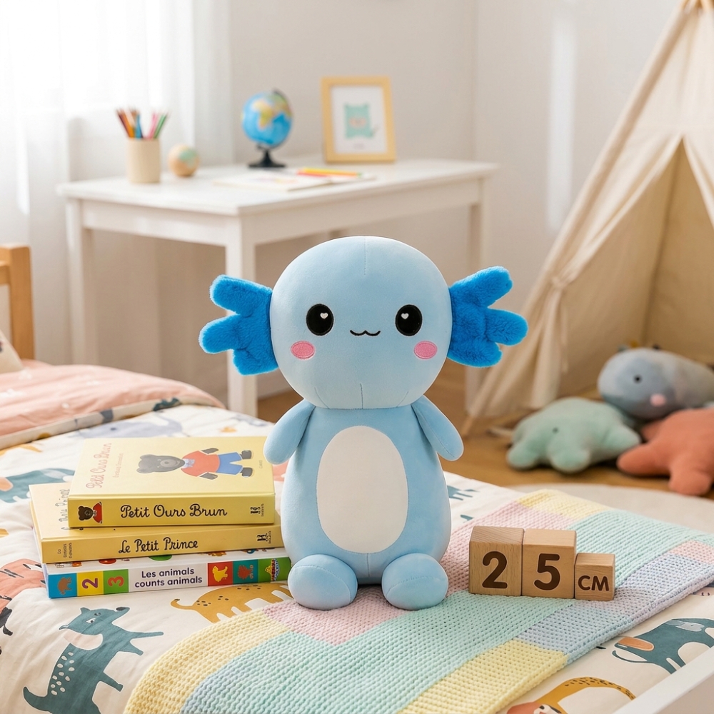 Axolotl peluche poupée poupée poupée réaliste coussin d'animal en peluche pour enfants cadeau